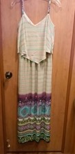 Womens sz L multi color purple maxi NWT w/adj. straps
