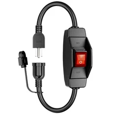 KASONIC 1.5 FT Extension Cord with Switch 14/3 AWG Gauge 1875W/15A Grounded O...