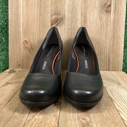Rockport Total Motion Heels Womens 10 M Black Pumps Leather Slip On Comfort - Picture 2 of 12