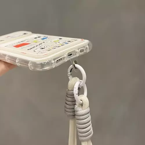 Cartoon Phone case Peanut Snoopy+card pocket+lanyard for iPhone 16 12 11 Pro Max - Picture 12 of 15