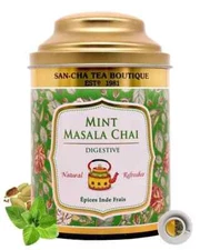 Sancha Tea Boutique, Mint Masala Chai, 100gm Free Shipping World Wide