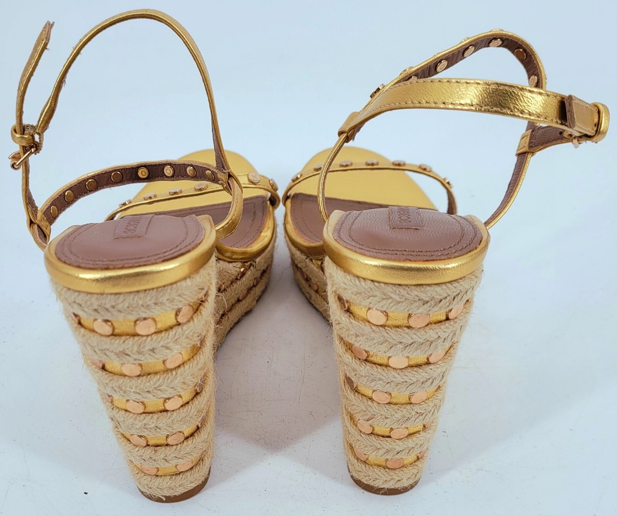 SALE!【BCBG MAXAZRIA】ウェッジサンダル BCBG Maxazria Women's Gold Page Studded Wedge Heel Shoe | eBay