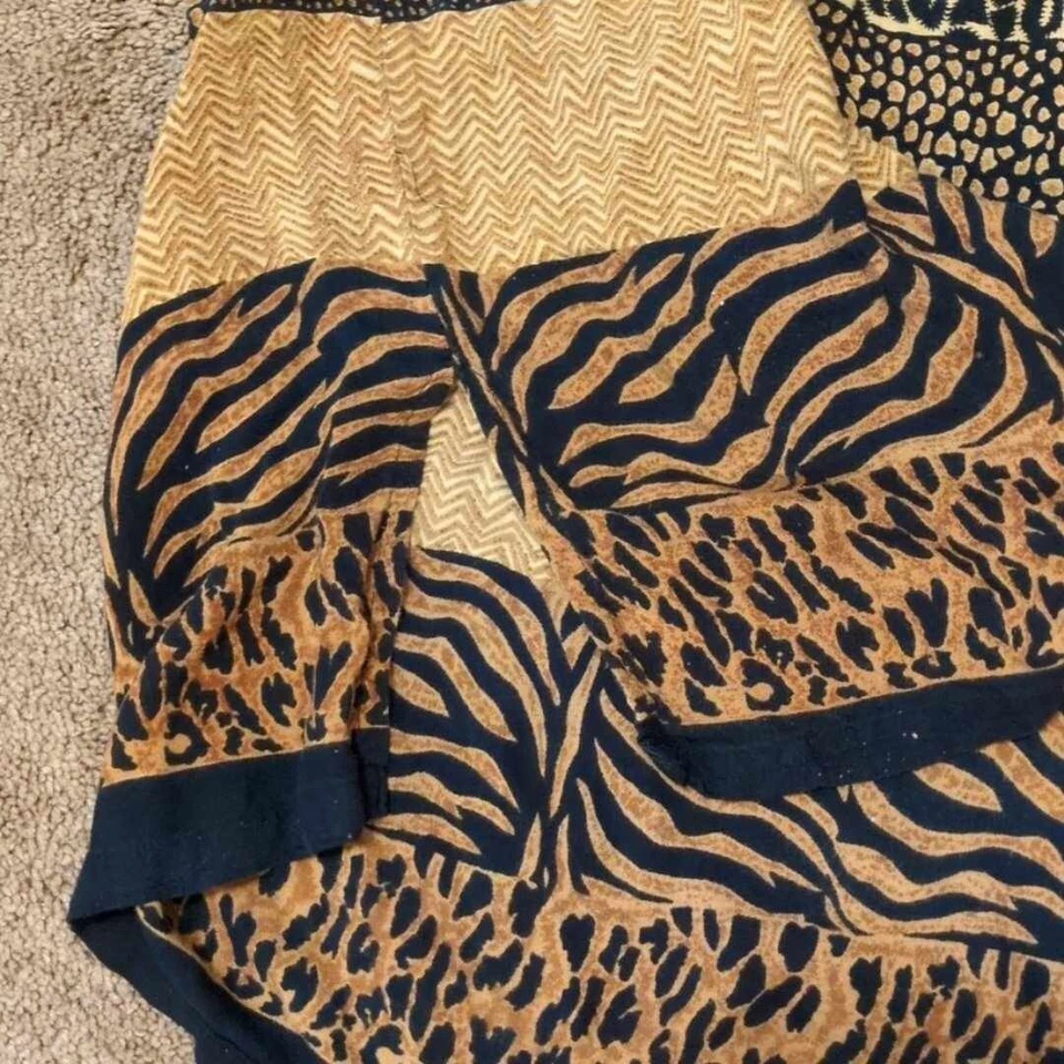Blusa Fab-u-lous Marca Estampado Animal Talla 2X Abotonada Safari Africano Verano Foto 4 de 4