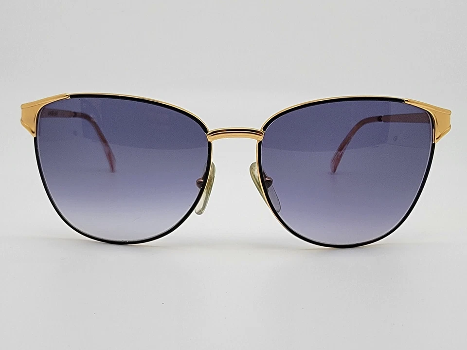 Очки солнцезащитные Laura Biagiotti T601/S P05 золотистая черная оправа синие градиентные линзы Италия - Изображение 2 из 4