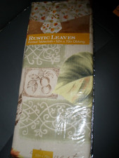 NEW Rustic Leaves Printed Tablecloth 52"x70" Oblong Elrene SU64A