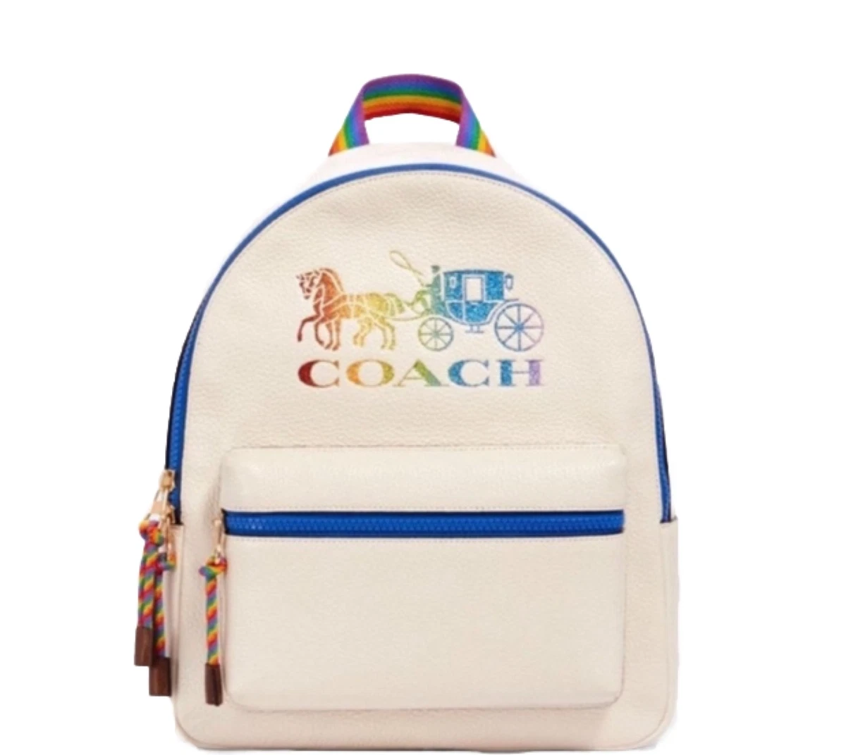 Coach pride rainbow backpack bookbag and WRISTLET with horse and