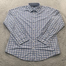 Mizzen Main Shirt Men's XL Trim Fit Lightweight Leeward Plaid Stretch Casual