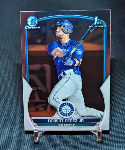 Robert Perez Jr 1st Chrome Rookie Card RC 2023 Bowman Prospects BCP-124 Mariners