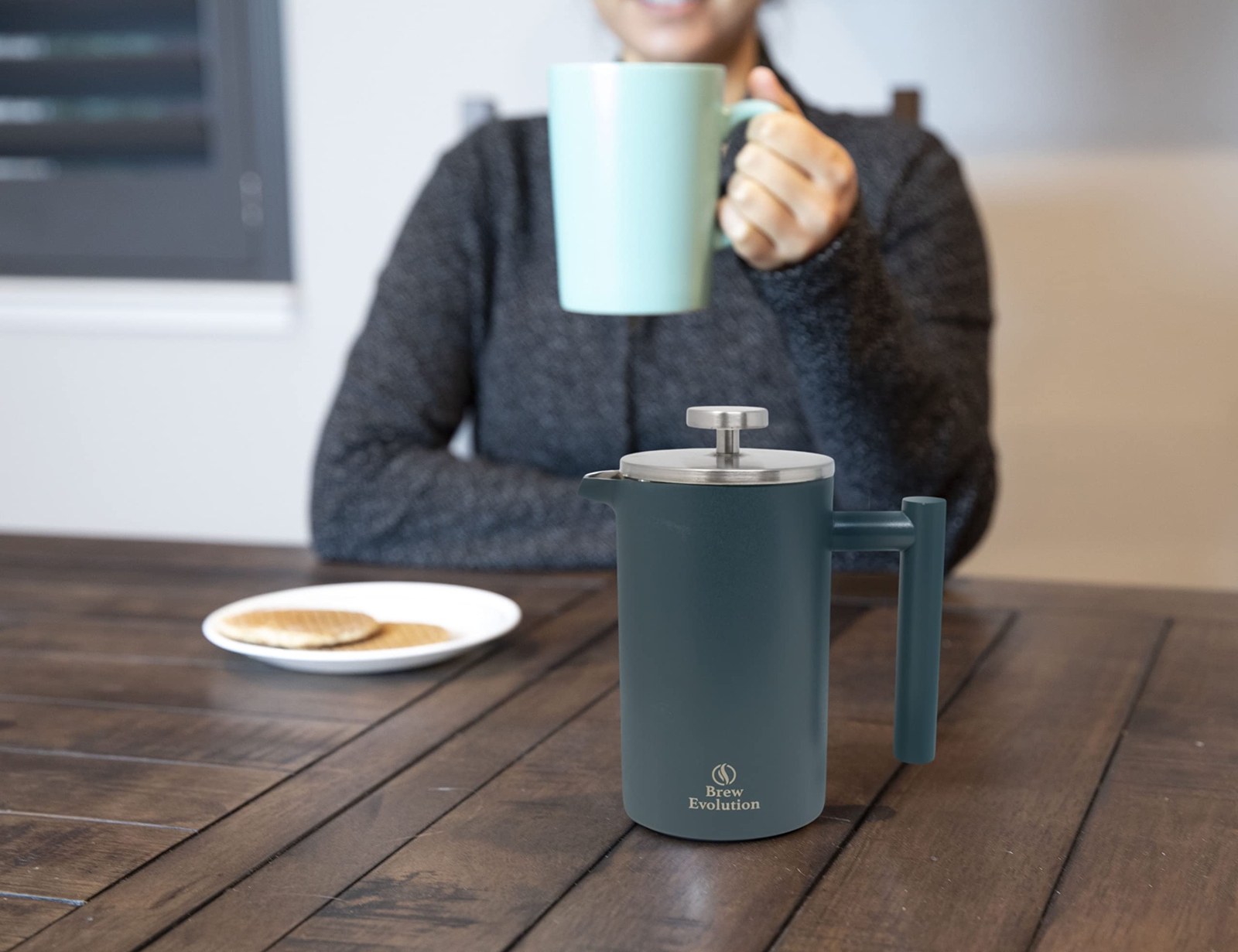 12 oz Stainless Steel French Press Coffee Maker for Home or Travel, Double Wa...