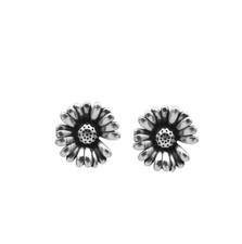 Chic Retro Daisy Flower Earrings 925 Sterling Silver 11mm Push Back Studs PE47