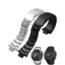 Solid Precision Stainless Steel Strap For Casio EQW-M1100 EQW-A1000 Buckle Band