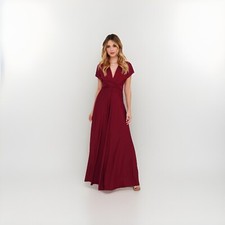 Lulus Convertible Bridesmaid Dress, Burgundy. Size Small