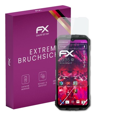 atFoliX Glasfolie für Doogee V30 Displayfolie 9H Schutzpanzer Displayschutzfolie