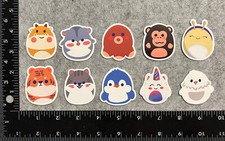 Lot of 10 Assorted Squishmallow Cute Animal Stickers