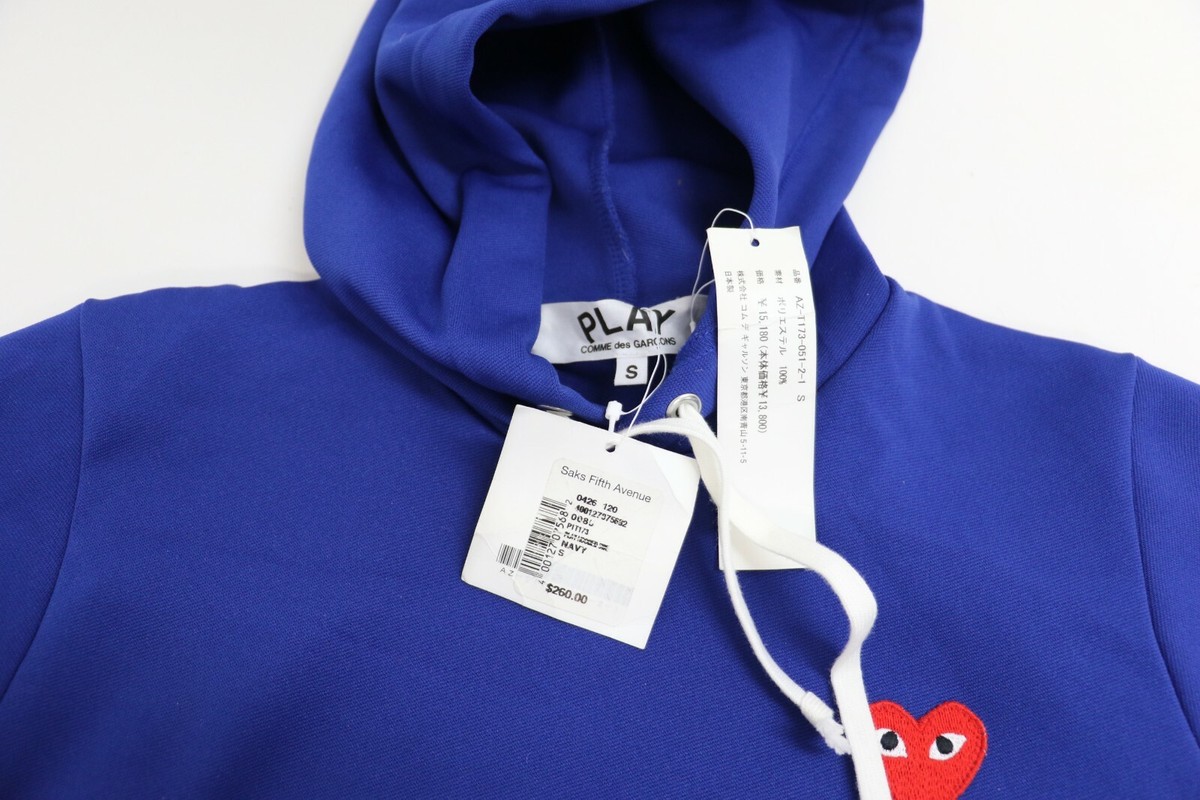 Comme Des Garcons Play Hoodie AZ-T173-051-2-1 Size Small Color