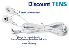 TENS Lead Wires - Two Snap Connectors -  Quantity: 2