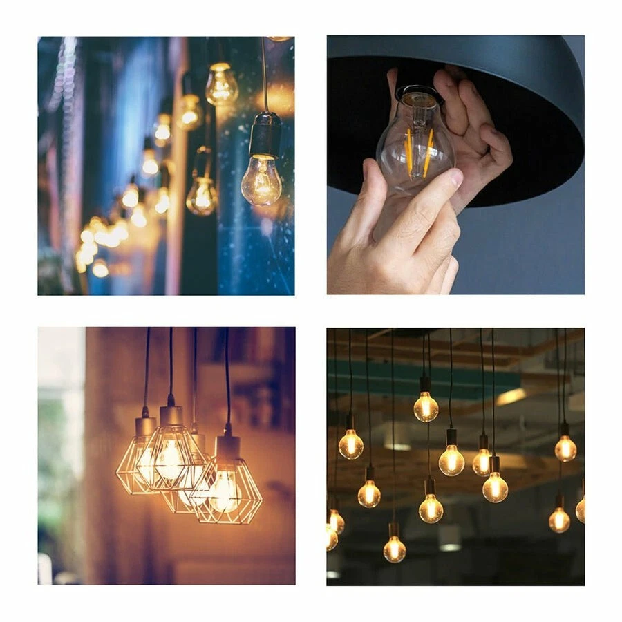 5× Light Bulbs Screw E27 LED 4W = 40W filament GLS Warm White Clear 25000hrs - Image 3 of 4