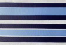 Light Blue navy white wide Stripe Grosgrain ribbon 1.5"