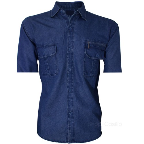 Chemise RedHead Homme 3XL Denim Manches Courtes - Pêche Extérieur - Poches Brodées
