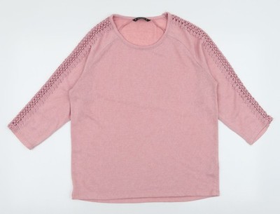 Dunnes Stores Damen Pullover Pulli rosa Rundhals Polyester Größe M