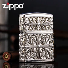 Jacket Silver Flower Craft Zippo Lighter - US Shipping