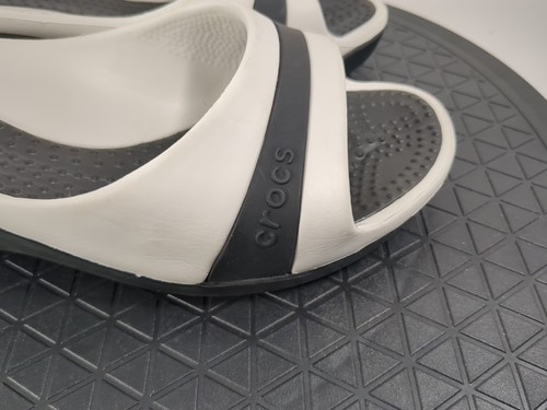 Crocs Womens Wedge Sassari Boulder Colorado Size 8 White and Black Sandals - Picture 5 of 8