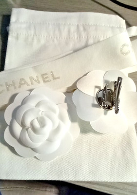 one Authentic Chanel  Camellia Flower Brooch, 2 & 3/4'' wide
