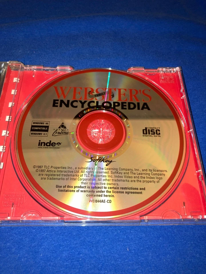 Webster’s Family Encyclopedia Windows 95 & 3.1 SoftKey Software PC CD ROM - Image 4 of 4