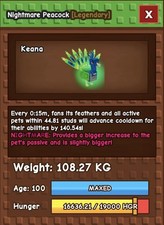 🔥NIGHTMARE PEACOCK 15SECOND CD🔥100KG+++| GROW A GARDEN ⚡FAST DELIVERY ⚡