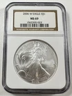 2006-W $1 American Eagle NGC MS69 WEST POINT 1 oz Fine Silver US Bullion Coin