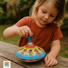 Ohio Art Vintage 10 Little Indians Spinning Top Tin Toy Art Kids Collectible