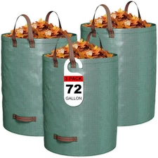 72 Gallon Reusable Yard Waste Bag Heavy Duty Upright Lawn Bags with 4 Reinforced