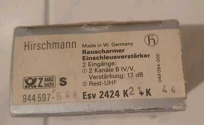 Hirschmann ESV 2424 K2+K rauscharmen Einschleusverstärker.