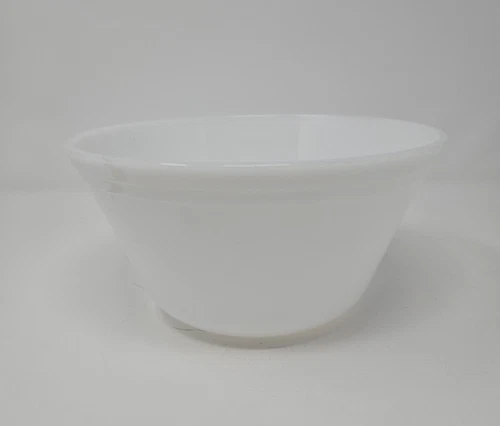 Vintage Federal Glass 9" White Milk Glass Oven Ware Mixing Serving Bowl