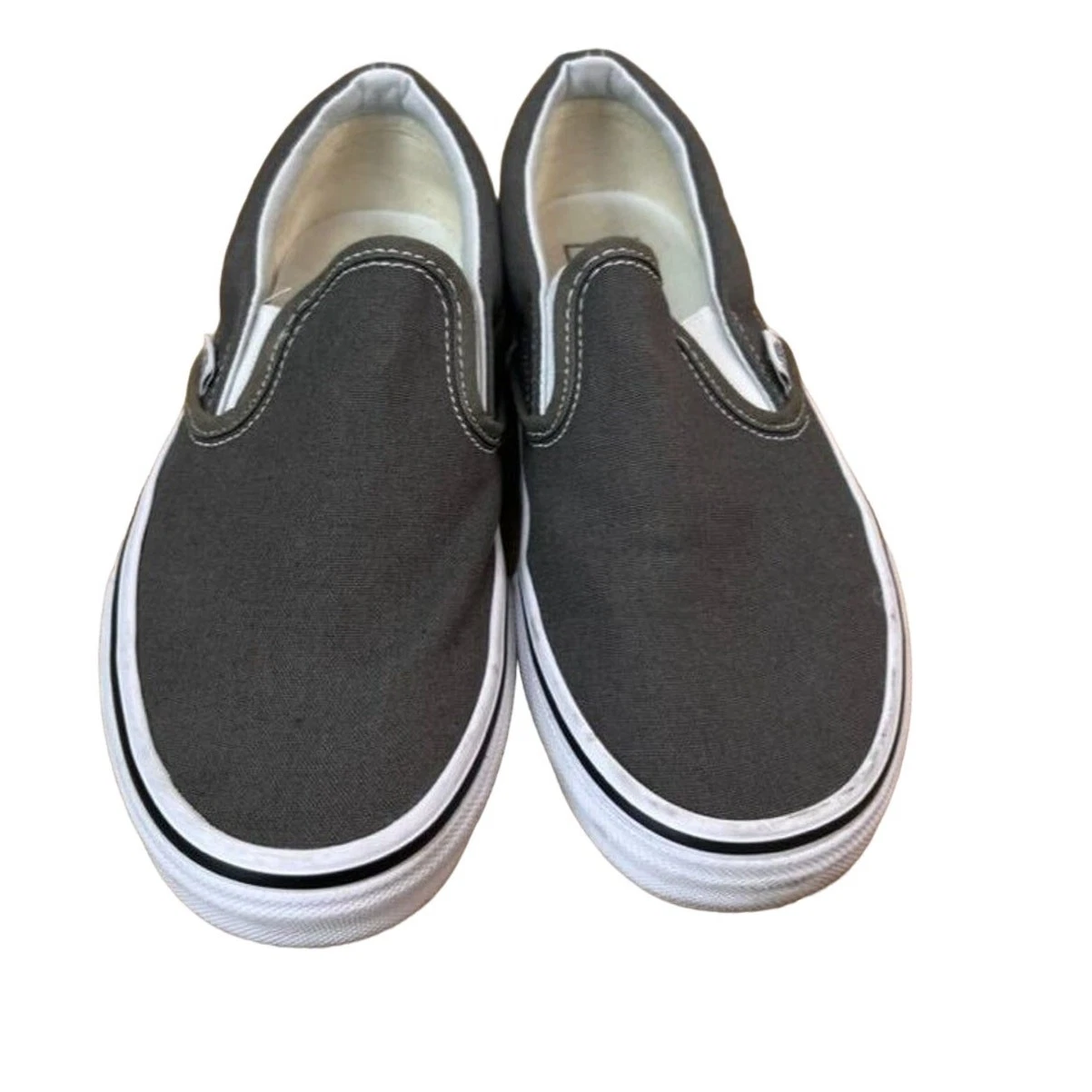 Vans Sneakers Slip On Unisex Uomo 5 5 Donna 7 Scarpe Tela Grigio Tinta Unita