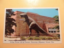 University of Wyoming Laramie Wyoming vintage postcard Geology Museum Dinosaur