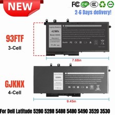 GJKNX/93FTF Battery for Dell Latitude 5280 5480 5580 5590 5490 5288 5290 5488