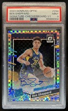 2023-24 Donruss Optic Ben Sheppard Rated Rookie Checkerboard RC Auto #1/1 PSA 9