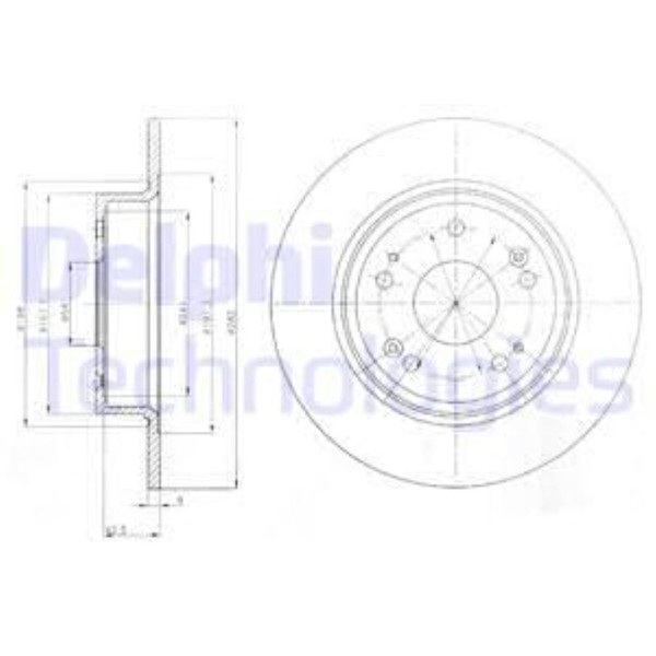 Delphi 2X Bremsscheibe Hinten Ø282 Mm Voll FüR Honda Accord Viii CU 2.0I CW CR-image