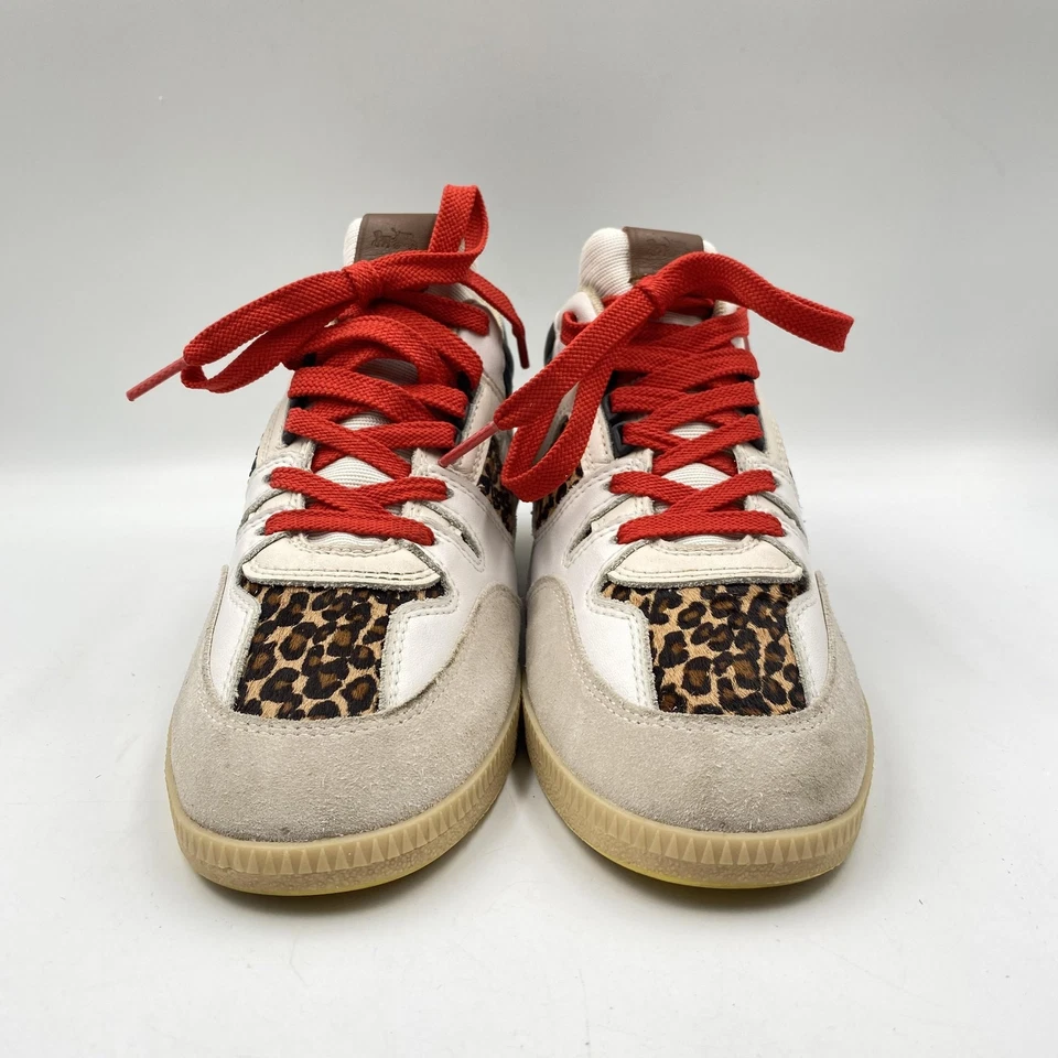 Zapatos Coach para mujer talla 6 estampado de leopardo cuero blanco gamuza parte superior baja C2344 Foto 2 de 4