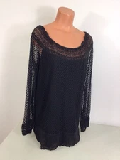 Max Studio Lace Babydoll Top Blouse Womens XL