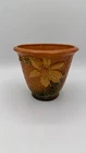 Roseville Clematis, BROWN 1940s  Ceramic Flower Pot 668-5" SMALL CHIP ON EDGE