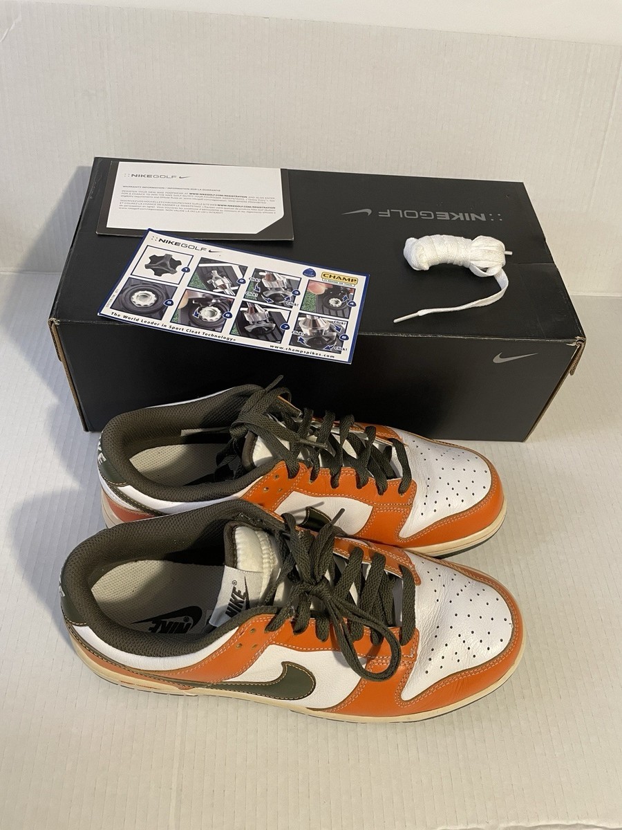 Nike SB Dunk Air White‎ Orange Olive Mens Golf Shoes 484294-101 RARE RARE Nike SB Dunk Air White Orange Olive Golf Men main image 4