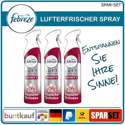 3x Febreze Lufterfrischer Spray Tropische Orchidee 185 ml