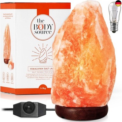 The Body Source Himalaya Salzlampe (3-5 kg) mit Dimmerschalterlicht aus der