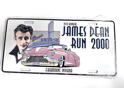 2000 JAMES DEAN RUN CAR SHOW LICENSE PLATE FAIRMOUNT, IN, 6 x12  FACTORY SEALED