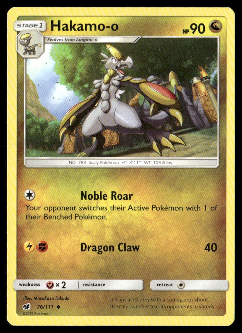 Hakamo-o Crimson Invasion 76 Uncommon Pokemon Near Mint