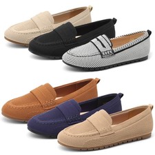 Women Slip On Breathable Knit Loafers Penny Loafer Casual Shoes Office Shoes