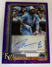 2025 Topps Chrome Update - Maikel Garcia - Purple Speckle Auto 217/299 Royals