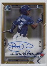 2021 Bowman Chrome Prospect Gold Refractor 41/50 Rikelvin De Castro Auto 0wq